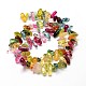 Dyed Natural Crackle Quartz Chip Beads Strands G-E271-42-2