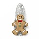 Christmas Gingerbread Man Glitter Gretel Fabric with PU leather Snap Hair Clips PHAR-G006-04P-2