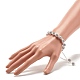 Sparkling Ball Rhinestone Braided Bead Bracelet for Women BJEW-JB07703-03-3