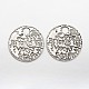 20 pcs argent antique rond et plat avec des pendentifs en alliage de style tibétain mot X-TIBEP-A12031-FF-1-1