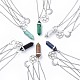 Bullet Natural & Synthetic Gemstone Pendant Tiered Necklaces NJEW-JN02457-1