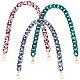 Wadorn® 3pcs 3 couleurs motif léopard acrylique curban chaîne sac poignées FIND-WR0005-34-1