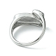 304 anello a polsino aperto ovale in acciaio inossidabile RJEW-Z028-01P-3