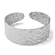 304 Stainless Steel Texured Flat Cuff Bangle for Women BJEW-Q770-03P-2