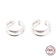Rhodium Plated 925 Sterling Silver Cuff Earrings EJEW-H124-07P-1