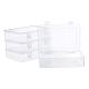 透明なプラスチックの箱  ビーズ保存容器  マスク収納ボックス  長方形  透明  18.6x13.5x4.3cm  4個/セット CON-OC0001-03-3