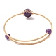 Bracelet manchette en perles rondes avec pierres précieuses naturelles mélangées BJEW-JB09417-4