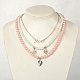 Glass Pearl Three Tier Necklaces for Mother's Day NJEW-JN00471-04-2