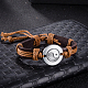 Réglable en alliage de zinc unisexes occasionnels yin-yang et des bracelets en cuir BJEW-BB15589-2