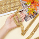 チロリアンテープ  キラキラスパンコール付き  服飾材料  波の模様  ゴールド  7/8インチ（21mm）  約15ヤード/カード DIY-WH0321-56-3