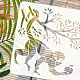 Fingerinspire 猿の絵画ステンシル 11.8x11.8 インチ再利用可能な猿ピッキング桃模様ステンシル diy アート木植物動物描画テンプレート木の絵画  壁と家具 DIY-WH0391-0249-2