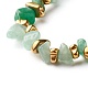 Bracelets extensibles en perles d'aventurine verte naturelle BJEW-JB06599-04-4