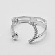 Adjustable 925 Sterling Silver Cuff Rings STER-K038-052P-2