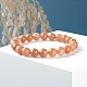 Bracelet extensible de perles rondes en pierre de soleil naturelle pour hommes femmes BJEW-LS0001-07A-4