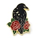 Crow & Flower Enamel Pins JEWB-H014-04LG-03-1