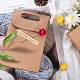 パンダホールエリート diy クラフト紙袋ギフトショッピングバッグ  花の長方形  淡い茶色 CARB-PH0002-05-6