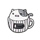 Spilla smaltata gatto tazza di caffè JEWB-H009-01EB-15-1