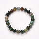 Natural Indian Agate Beaded Stretch Bracelets BJEW-Q692-30-8mm-1