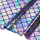FINGERINSPIRE Mermaid Scales Fabric 100x150cm Sparkly Purple Hologram Spandex Fish Scale Fabric Charming Illusion Color Glitter Fabric Mermaid Printed Fish Scale Fabric for Clothes Sewing Craft DIY-WH0304-478-1