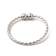 304 anneau de manchette ouvert perlé en acier inoxydable pour femme RJEW-E070-02P-2
