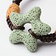 Плетеные браслеты из бусин с натуральным вулканическим камнем BJEW-O125-02-3