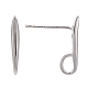 Rhodium Plated 925 Sterling Silver Stud Earring Findings STER-K168-118P-3