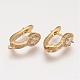 Brass Micro Pave Cubic Zirconia Hoop Earring Findings with Latch Back Closure ZIRC-F052-06G-1