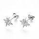 Brass Micro Pave Clear Cubic Zirconia Stud Earrings EJEW-T046-28P-NF-1