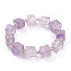 Bracelets extensibles en perles cubiques de pierres précieuses naturelles BJEW-H542-A-G-2