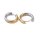 Two Tone 304 Stainless Steel Hinged Hoop Earrings for Women EJEW-A073-01D-2