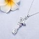 Silver Plated Brass Cubic Zirconia Pendant Necklaces NJEW-BB05136-B-4