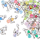 SUPERFINDINGS 36pcs Angel Wing Charm Colorful Fairy Dangle Pendants Acrylic Heart Beads Charms with Lobster Clasps for DIY Jewelry Making Findings Crafts Supplies FIND-FH0006-13-1