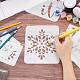 GORGECRAFT 7PCS 1 Set Let It Snow Stencils Reusable Porch Sign Large Christmas Snowflake Stencil for Painting on Wood Kit Craft Art Painting Spray DIY-GF0003-53-5