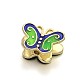 Butterfly Brass Enamel Beads KK-N0081-50A-1
