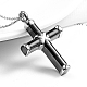 Collar con colgante de cruz religiosa de acero inoxidable QH8600-3-2
