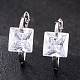 Platinum Tone Stainless Steel Hoop Earrings EJEW-EE0002-05A-1