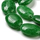 天然石マレーシアジェイドビーズ連売り  染め  フラットオーバル  濃い緑  18x12.5x6mm  穴：1.2mm  約22個/連  15.43''（39.2センチメートル） G-L164-A-15C-4