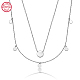925 colliers pendentif rond plat en argent sterling pour femme NW7727-2-1
