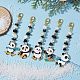 Panda Alloy Enamel Pendant Decorations HJEW-JM01515-2
