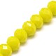 1 Strand Opaque Solid Yellow Color Faceted Crystal Glass Rondelle Beads Strands X-EGLA-F049A-06-2