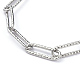 304 Stainless Steel Textured Paperclip Chain Bracelets BJEW-JB05112-2