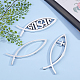 SUPERFINDINGS 3pcs Silver Stickers Jesus Christ Fish and Cross Self-Adhesive Metal Optic Decal Badge Emblem for Car Window Laptops Luggage Refrigerator DIY-FH0001-004-6