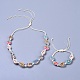Ensembles de colliers et bracelets en perles de coquillage imprimés ajustables SJEW-JS01020-1