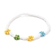 Handgefertigte Gänseblümchen-Blumen-Backfarbe & gefärbte Glasperlen-Stretcharmbänder BJEW-JB07668-04-1