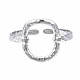 304 anillo de puño abierto ovalado de acero inoxidable RJEW-T023-81P-1