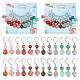 Faceted Gemstone Beaded Pendant Stitch Markers HJEW-AB00327-1