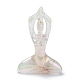 電気メッキ天然水晶クリスタルヨガの女神の装飾  レイキクリスタルヒーリングギフト  ホームディスプレイ装飾  ホワイト  13~14x49~51x73mm DJEW-F013-03A-1
