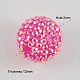 Solid Hot Pink AB Color Resin Rhinestone Ball Beads For Chunky Necklace Making X-RESI-S253-14mm-GAB3-2