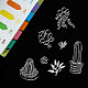 塩ビプラスチックスタンプ  DIYスクラップブッキング用  装飾的なフォトアルバム  カード作り  スタンプシート  サボテン模様  16x11x0.3cm DIY-WH0167-56-139-4