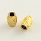 Barrel Shaped Brass Corrugated Beads KK-Q667-09-1